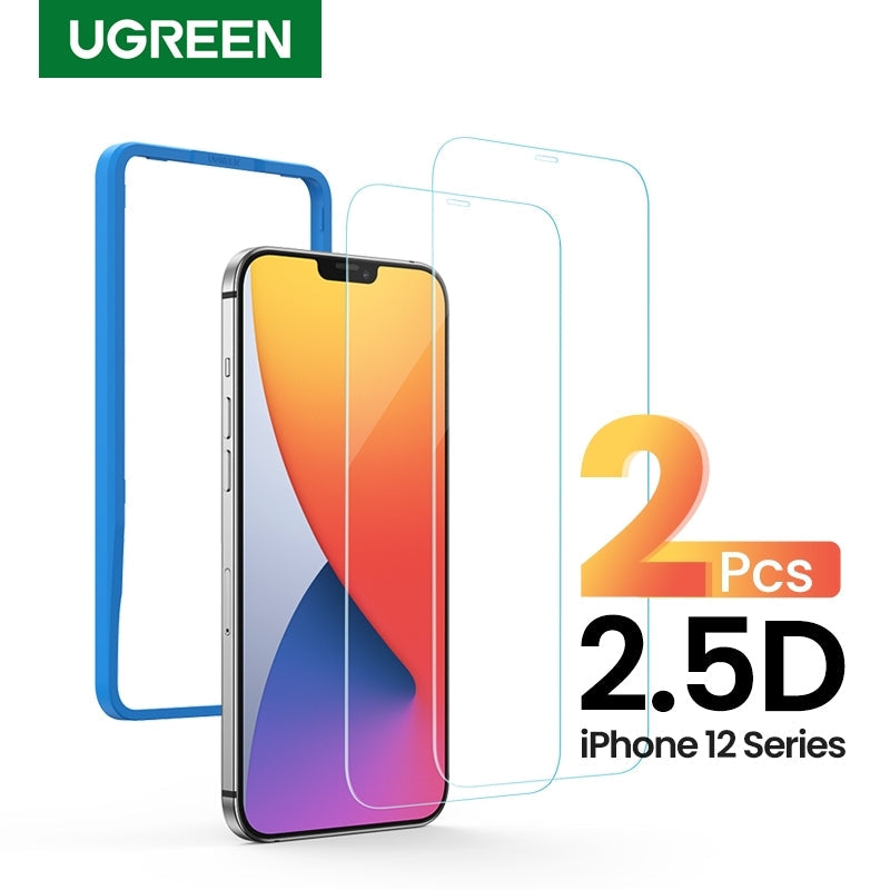 UGREEN 20338 2.5D Full Cover HD Screen Tempered Protective Film for iPhone 12/6.7"  Twin Pack | Auzzi Store