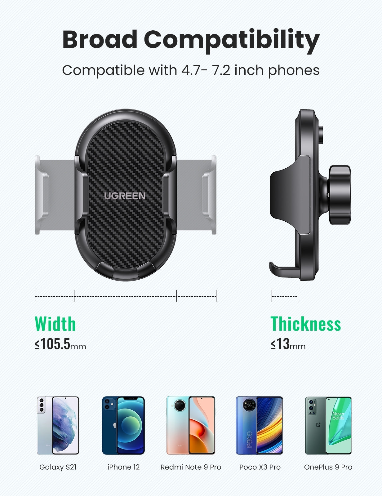 UGREEN 20473 Waterfall-Shaped Suction Cup Phone Mount | Auzzi Store