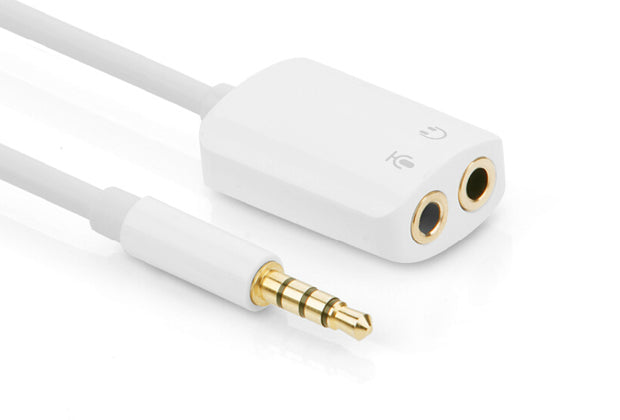 UGREEN 3.5mm Male to Dual 3.5mm FemaleHeadset Splitter White (10789) | Auzzi Store