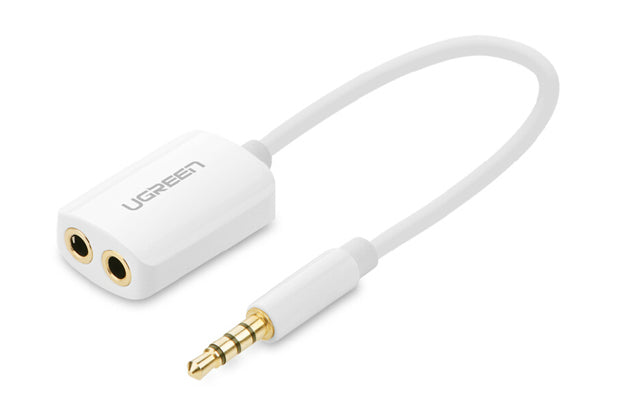 UGREEN 3.5mm Male to Dual 3.5mm FemaleHeadset Splitter White (10789) | Auzzi Store