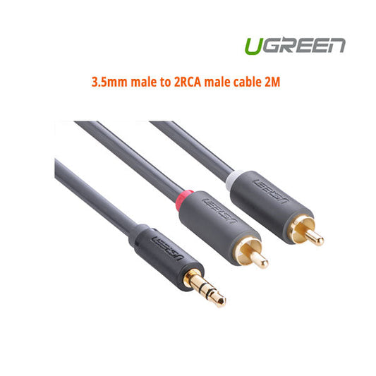 UGREEN 3.5mm male to 2RCA male cable 2M (10510) | Auzzi Store