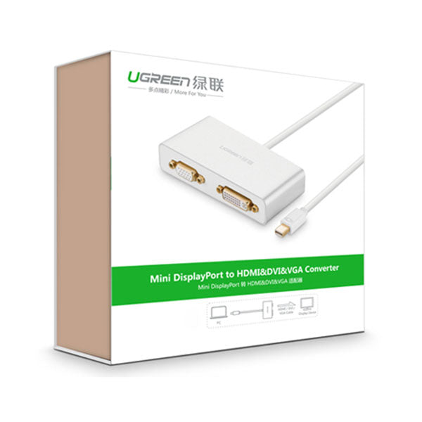 UGREEN 3-in-1 Mini DisplayPort to HDMI&VGA&DVI converter - white (10438) | Auzzi Store