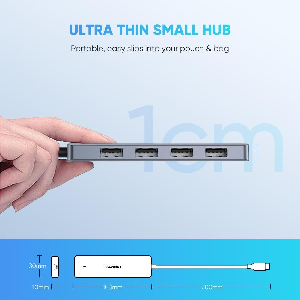 UGREEN 4-Port USB3.0 Hub with Micro USB Power Supply 70336 | Auzzi Store