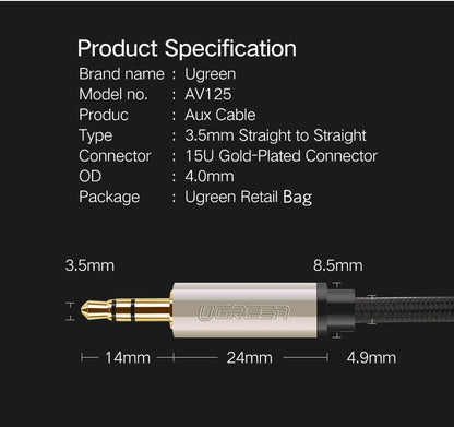 UGREEN 40788 Premium 3.5mm Male to 3.5mm Male Cable 20M | Auzzi Store