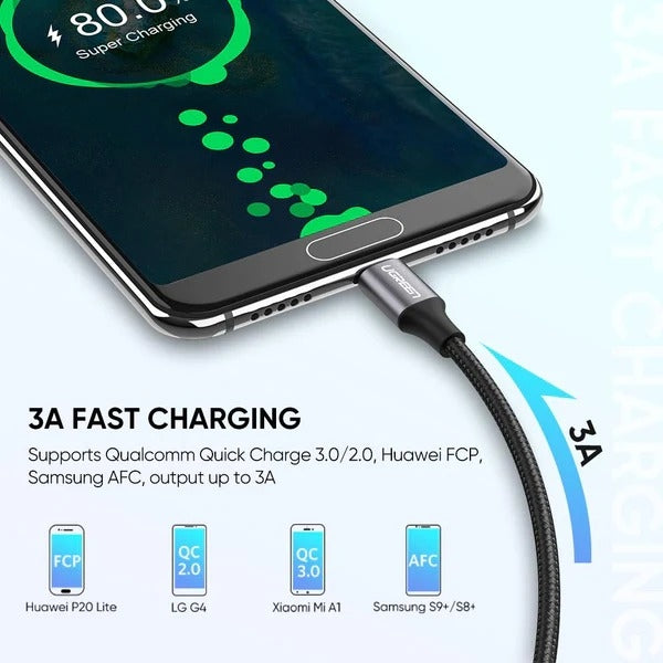 UGREEN 60128 UGREEN USB A to C Quick Charging Cable 2M | Auzzi Store