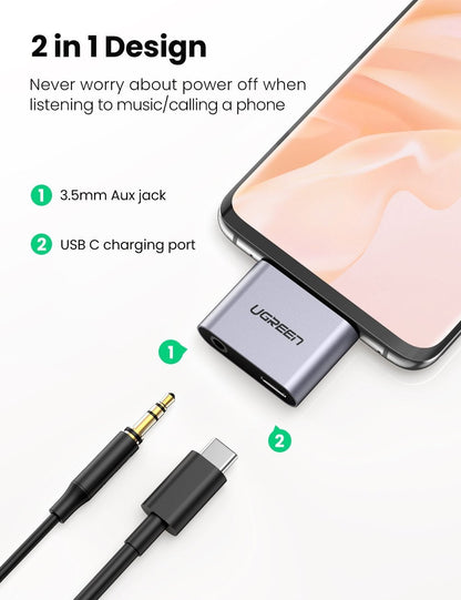 UGREEN 70312 2-in-1 USB C to C and 3.5mm Adapter | Auzzi Store