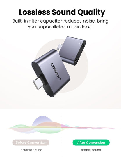 UGREEN 70312 2-in-1 USB C to C and 3.5mm Adapter | Auzzi Store