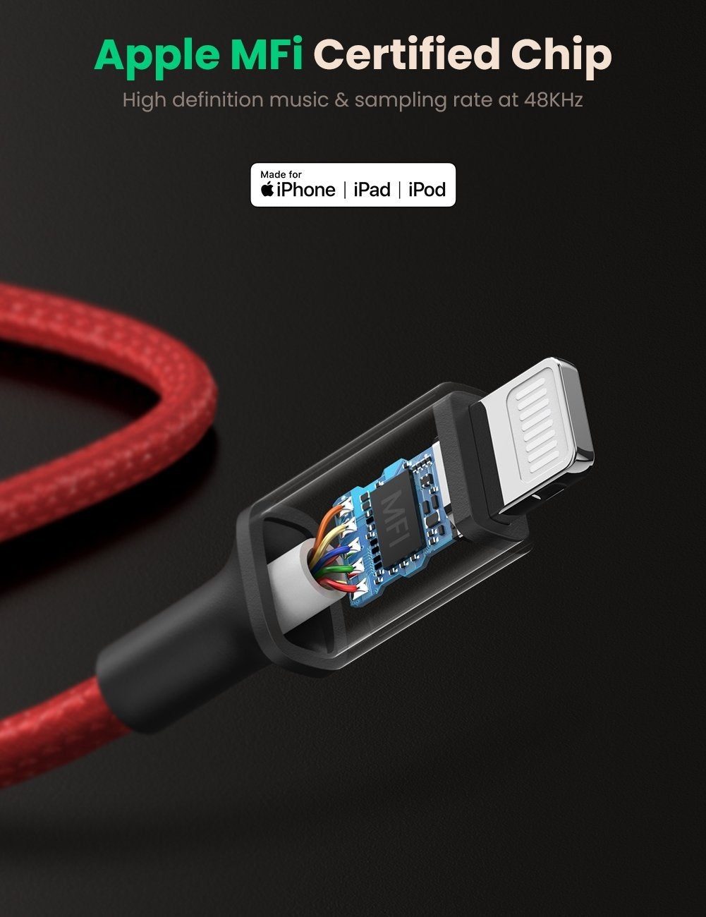 UGREEN 70507 iPhone 8-pin to 3.5mm Adapter | Auzzi Store