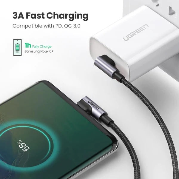UGREEN 70529 60W Angle USB C to C Cable 1M | Auzzi Store