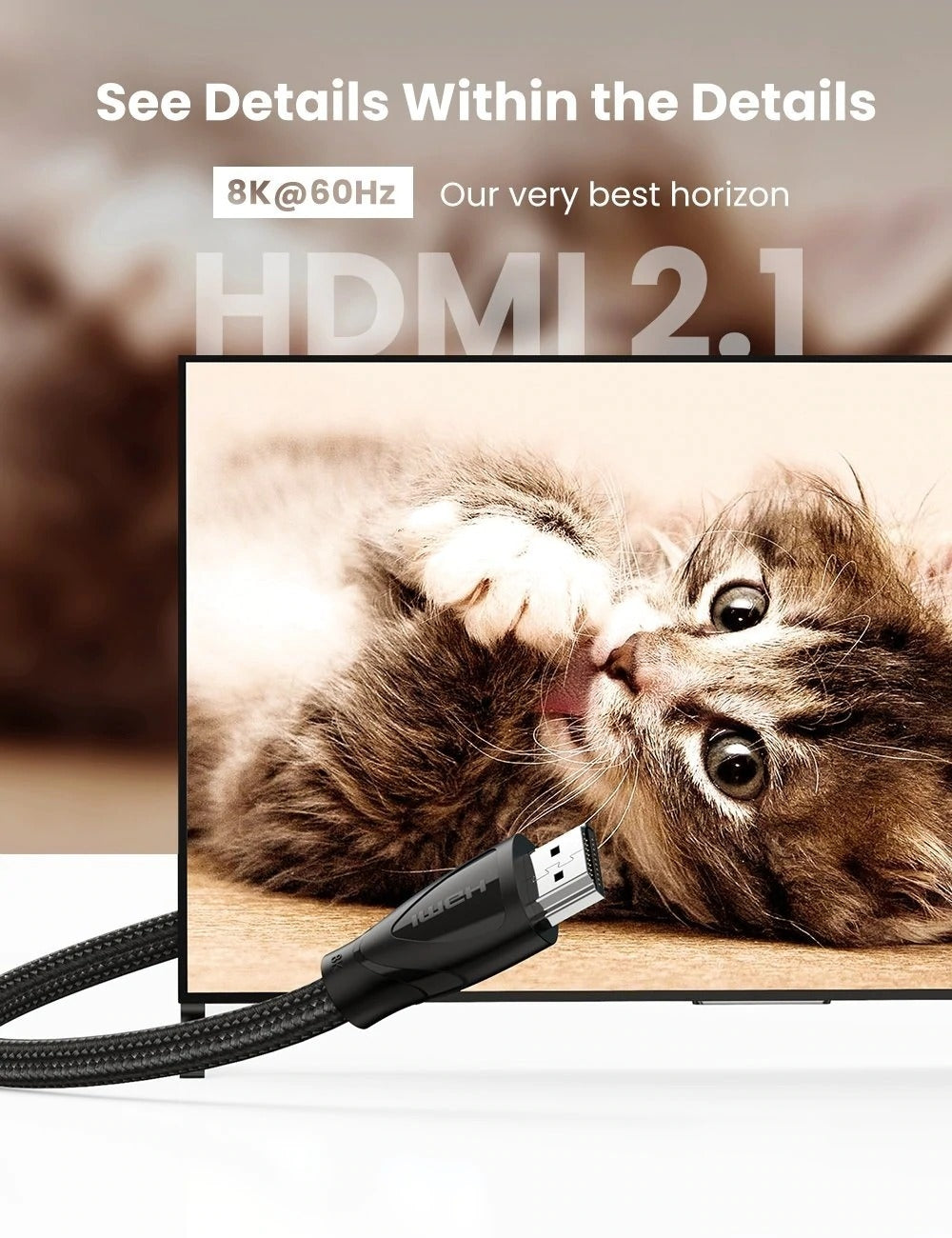 UGREEN 80401 8K Ultra HD HDMI 2.1 Cable 1M | Auzzi Store