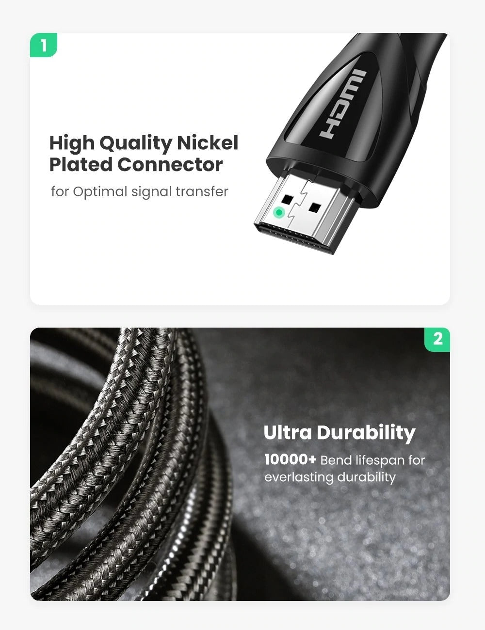 UGREEN 80401 8K Ultra HD HDMI 2.1 Cable 1M | Auzzi Store