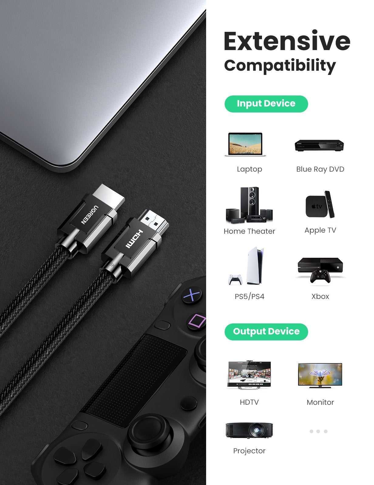 UGREEN 80602 8K HDMI 2.1 Cable 3M | Auzzi Store