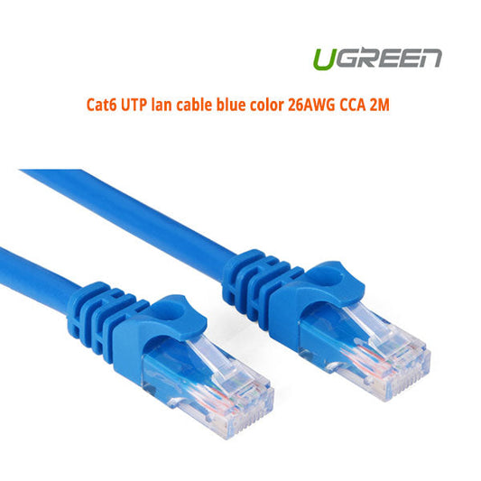 UGREEN Cat6 UTP blue color 26AWG CCA LAN Cable 2M (11202) | Auzzi Store