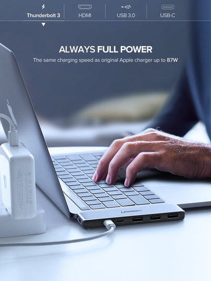 UGREEN Dual Type-C 5 in 1 to 3*USB3.0+ USB-C Female+PD Converter (50775) | Auzzi Store