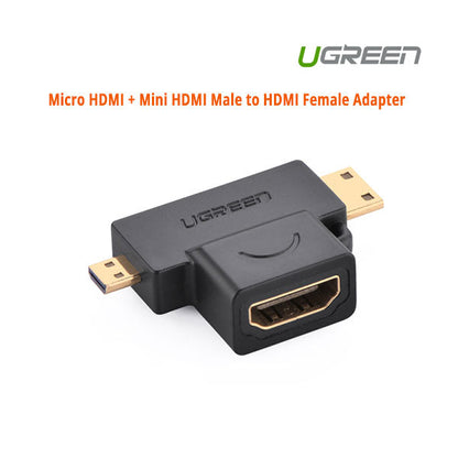 UGREEN Micro HDMI + Mini HDMI Male to HDMI Female Adapter (20144) | Auzzi Store