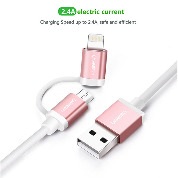UGREEN Micro-USB to USB Cable with MFI Certified iPhone Adapter 1M (30470) | Auzzi Store