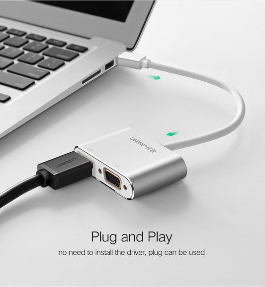 UGREEN Mini DP to HDMI/VGA converter Silver (20421) | Auzzi Store