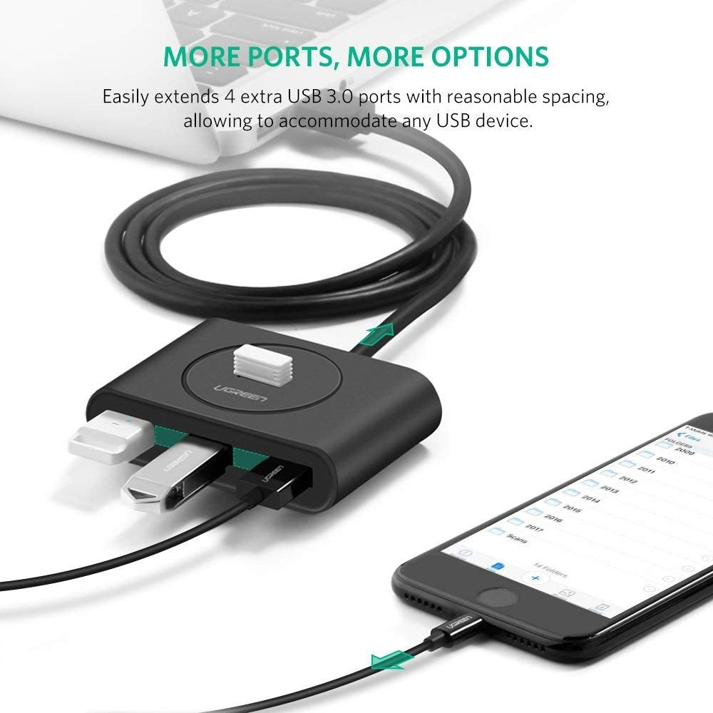UGREEN USB 3.0 4 Ports Hub Black 50CM (20290) | Auzzi Store