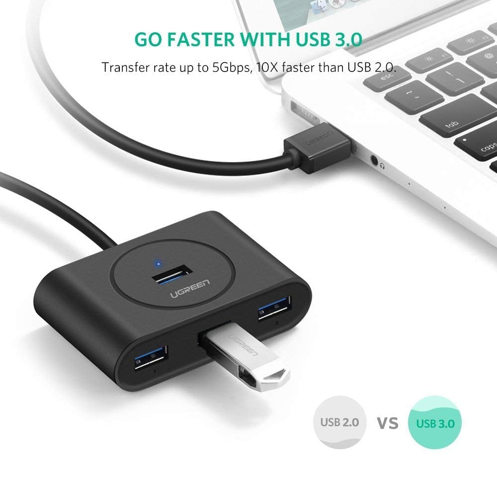 UGREEN USB 3.0 4 Ports Hub Black 50CM (20290) | Auzzi Store