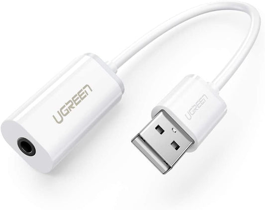 UGREEN USB A Male to 3.5 mm Aux Cable (White) | Auzzi Store
