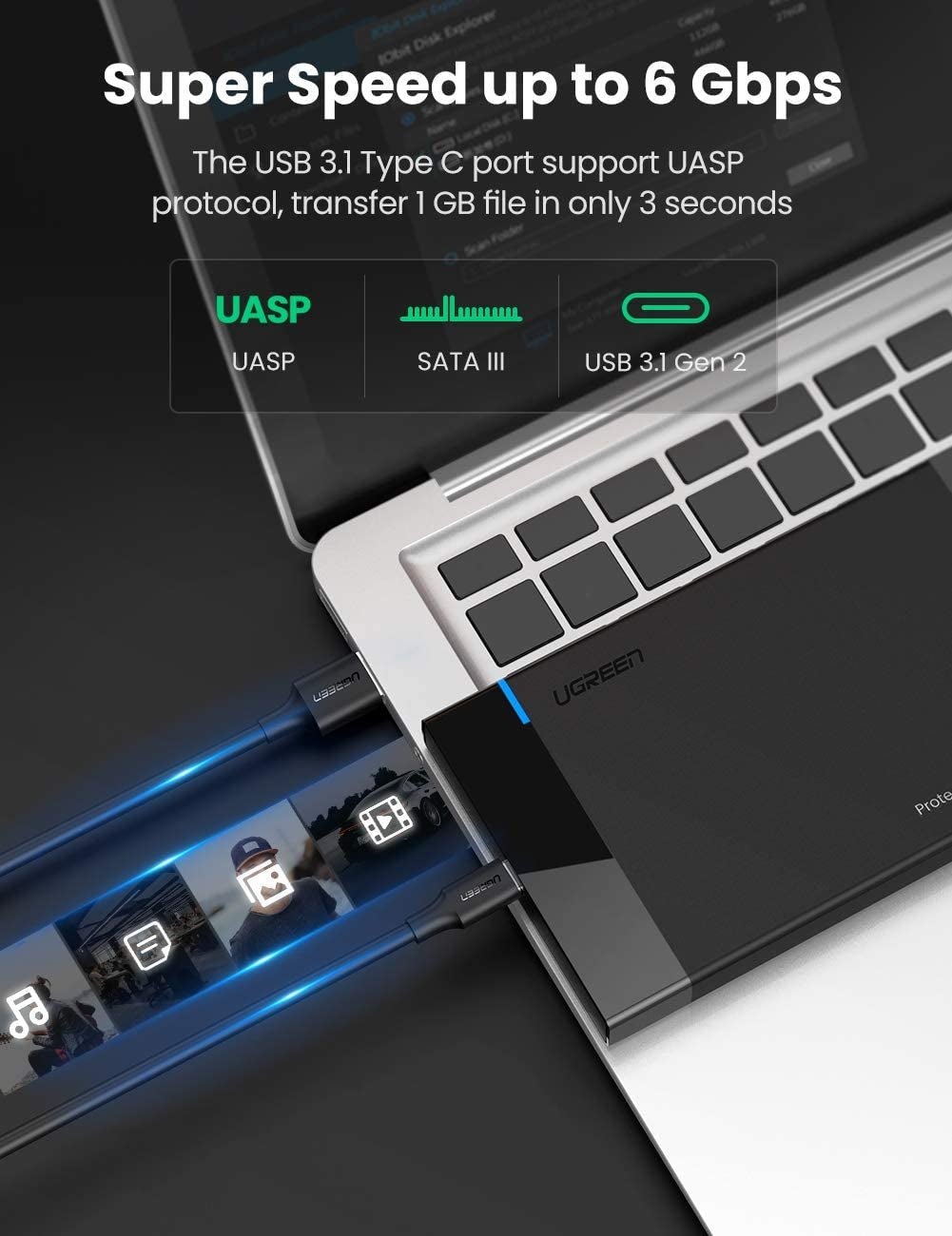 UGREEN USB-C 2.5-inch Hard Drive Box 50743 | Auzzi Store