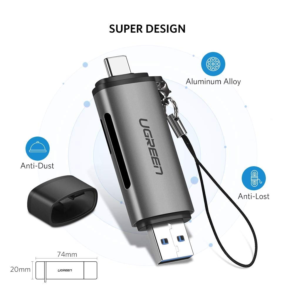 UGREEN USB-C +USB 3.0 TF/SD Card Reader 50706 | Auzzi Store