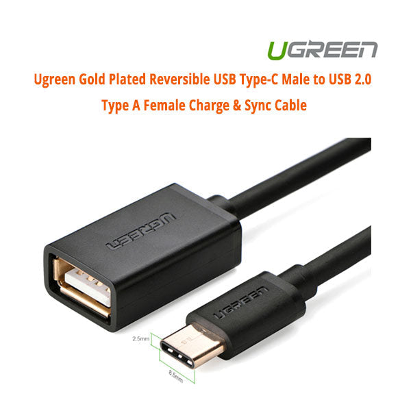 UGREEN USB Type-C Male to USB 2.0 Type A Female Charge & Sync Cable (30175) | Auzzi Store