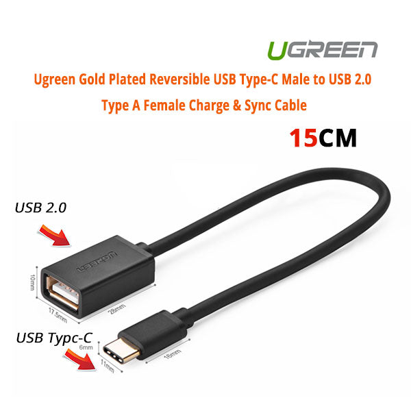 UGREEN USB Type-C Male to USB 2.0 Type A Female Charge & Sync Cable (30175) | Auzzi Store