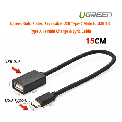 UGREEN USB Type-C Male to USB 2.0 Type A Female Charge & Sync Cable (30175) | Auzzi Store
