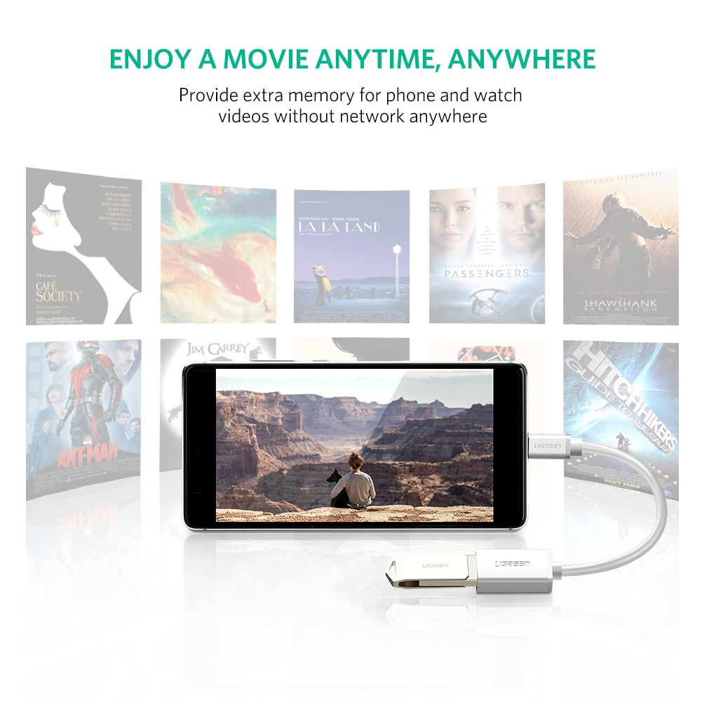 UGREEN USB Type-C Male to USB 3.0 Type A Female OTG Cable - White 15CM (30702) | Auzzi Store