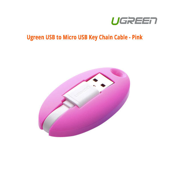 UGREEN USB to Micro USB Key Chain Cable - Pink (30310) | Auzzi Store