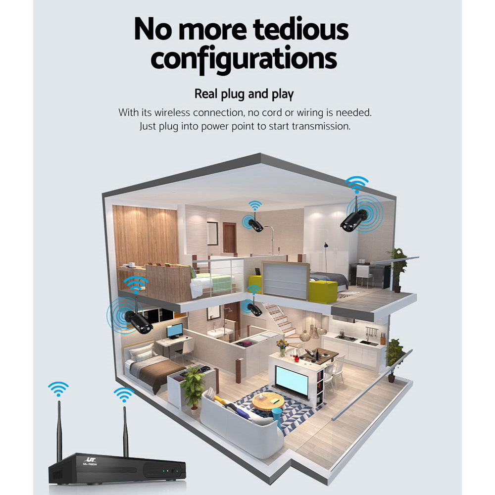 UL-TECH 3MP 8CH Wireless Security Camera NVR Video | Auzzi Store