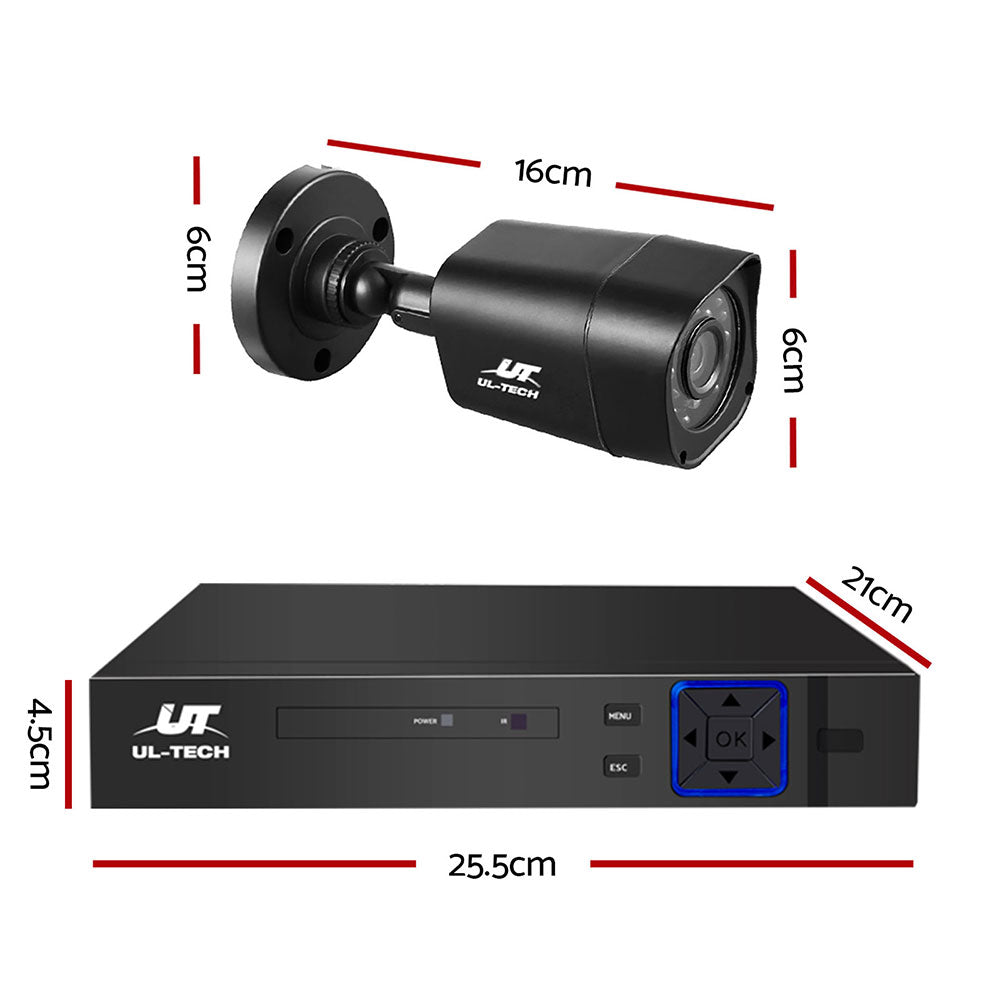 UL-TECH 4CH 5 IN 1 DVR CCTV Security System Video Recorder 4 Cameras 1080P HDMI Black | Auzzi Store