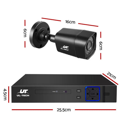 UL-TECH 4CH 5 IN 1 DVR CCTV Security System Video Recorder 4 Cameras 1080P HDMI Black | Auzzi Store