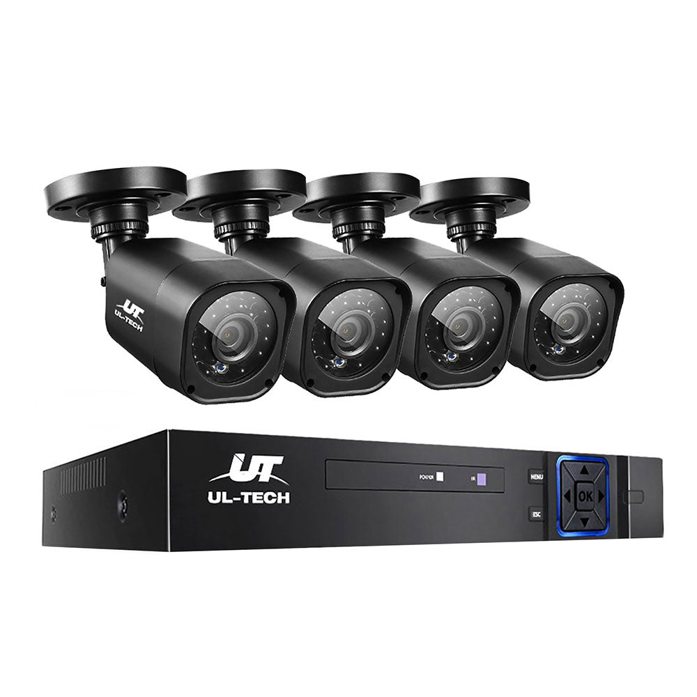 UL-TECH 4CH 5 IN 1 DVR CCTV Security System Video Recorder 4 Cameras 1080P HDMI Black | Auzzi Store