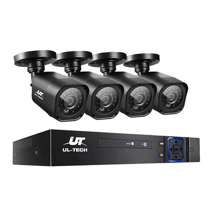 UL-TECH 4CH 5 IN 1 DVR CCTV Security System Video Recorder 4 Cameras 1080P HDMI Black | Auzzi Store