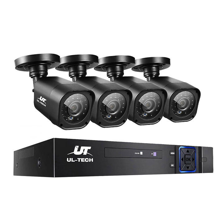 UL-TECH 4CH 5 IN 1 DVR CCTV Security System Video Recorder 4 Cameras 1080P HDMI Black | Auzzi Store