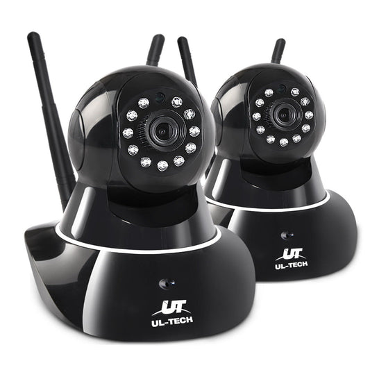 UL Tech Set of 2 1080P Wireless IP Cameras - Black | Auzzi Store