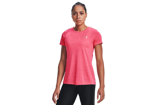 Under Armour Women's Tech Twist T-Shirt (Cerise/Pink Lemonade/Metallic Silver, Size XL)