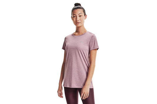 Under Armour Women's Tech Twist T-Shirt (Mauve Pink/Cool Pink/Metallic Silver, Size XL)