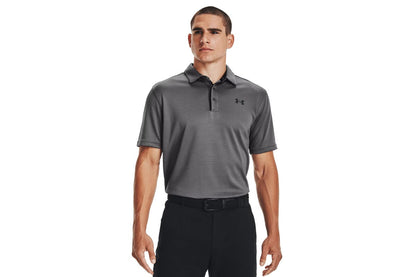 Under Armour Men's Tech Polo Short Sleeve T-Shirt (Graphite/Black/Black, Size XXL)