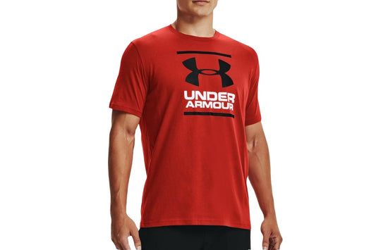 Under Armour Men's Graphic Logo Foundation Short Sleeve Tee (Radiant Red/Black, Size XL)