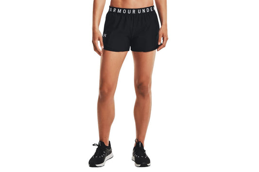 Under Armour Women's Play Up 3.0 Shorts (Black/Black/White, Size XL)