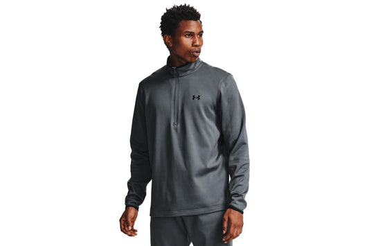 Under Armour Men's Armour Fleece 1/2 Zip Pullover Sweatshirt (Pitch Grey/Black, Size 2XL)