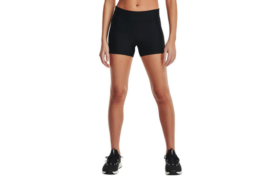 Under Armour Women's Heatgear Armour Mid Rise Shorts (Black/White, Size M)