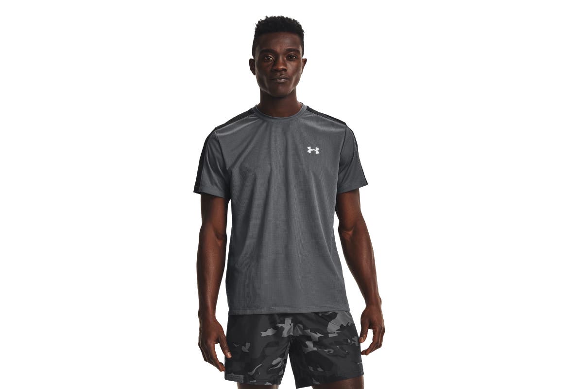 Under Armour Men's Speed Stride Short Sleeve T-Shirt (Pitch Grey/Black/Reflective, Size XXL)
