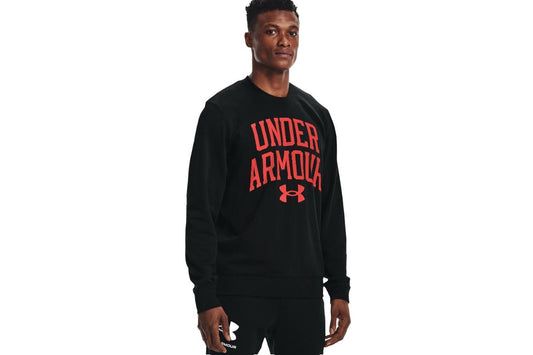Under Armour Men's Rival Terry Crew Sweatshirt (Black/Phoenix Fire, Size 2XL)