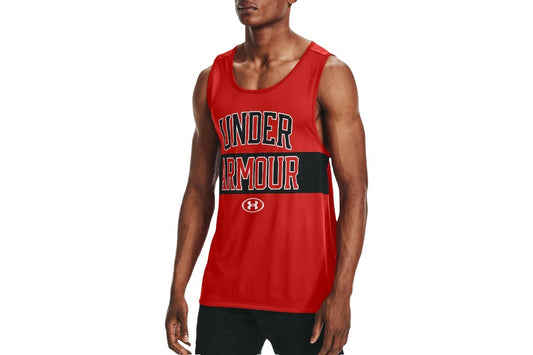 Under Armour Men's Tech 2.0 Signature Tank (Radiant Red/White, Size 3XL)