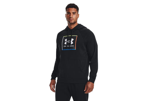 Under Armour Men's Rival Fleece Graphic Hoodie (Victory Blue/White, Size 2XL)