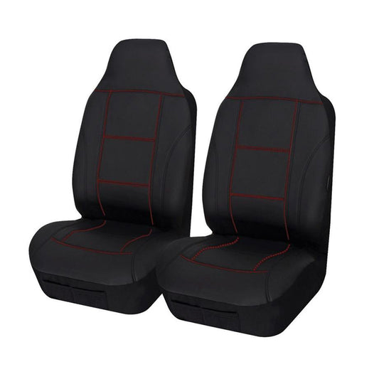 Universal Lavish Front Seat Covers Size 60/25 | Black/Red Stitching | Auzzi Store